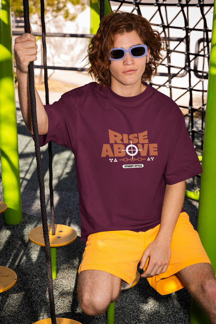 MENS BURGUNDY OVERSIZED T-SHIRT