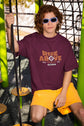 MENS BURGUNDY OVERSIZED T-SHIRT