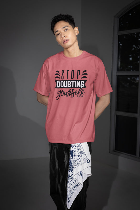 MENS DUSTY ROSE OVERSIZED ROUNDNECK T-SHIRT