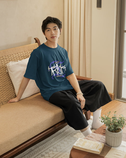 MENS NAVY BLUE OVERSIZED T-SHIRT