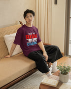 MENS BURGUNDY OVERSIZED T-SHIRT