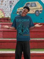 Men's Navy Blue Oversized Round Neck T-shirts