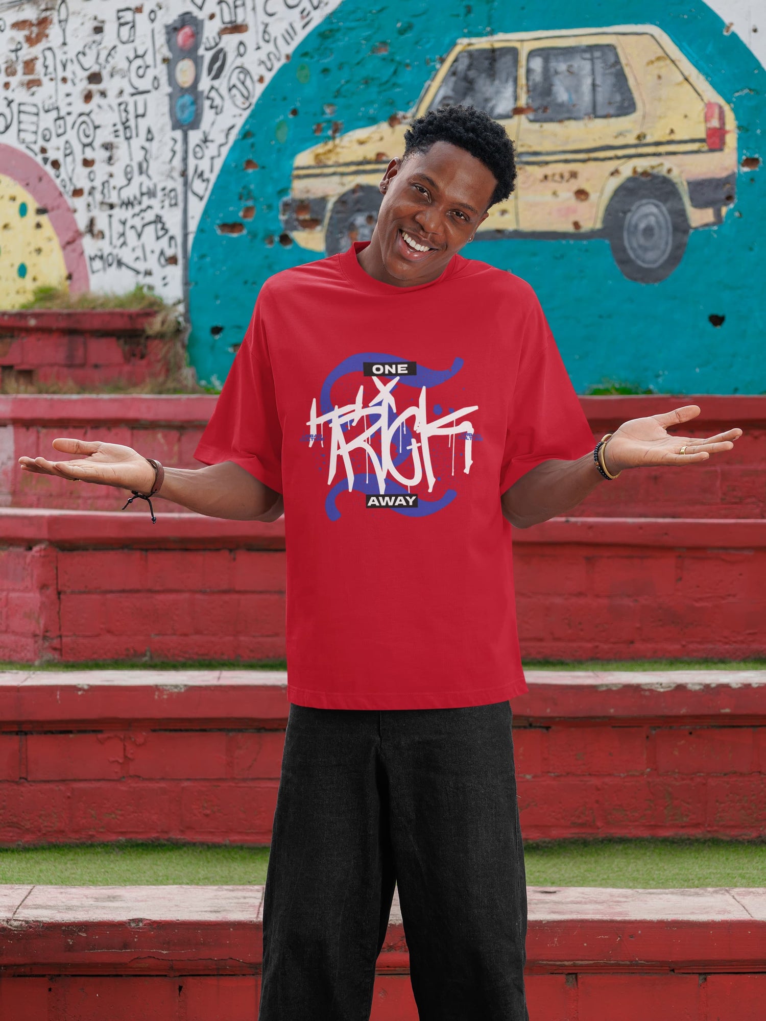 MENS RED OVERSIZED T-SHIRT