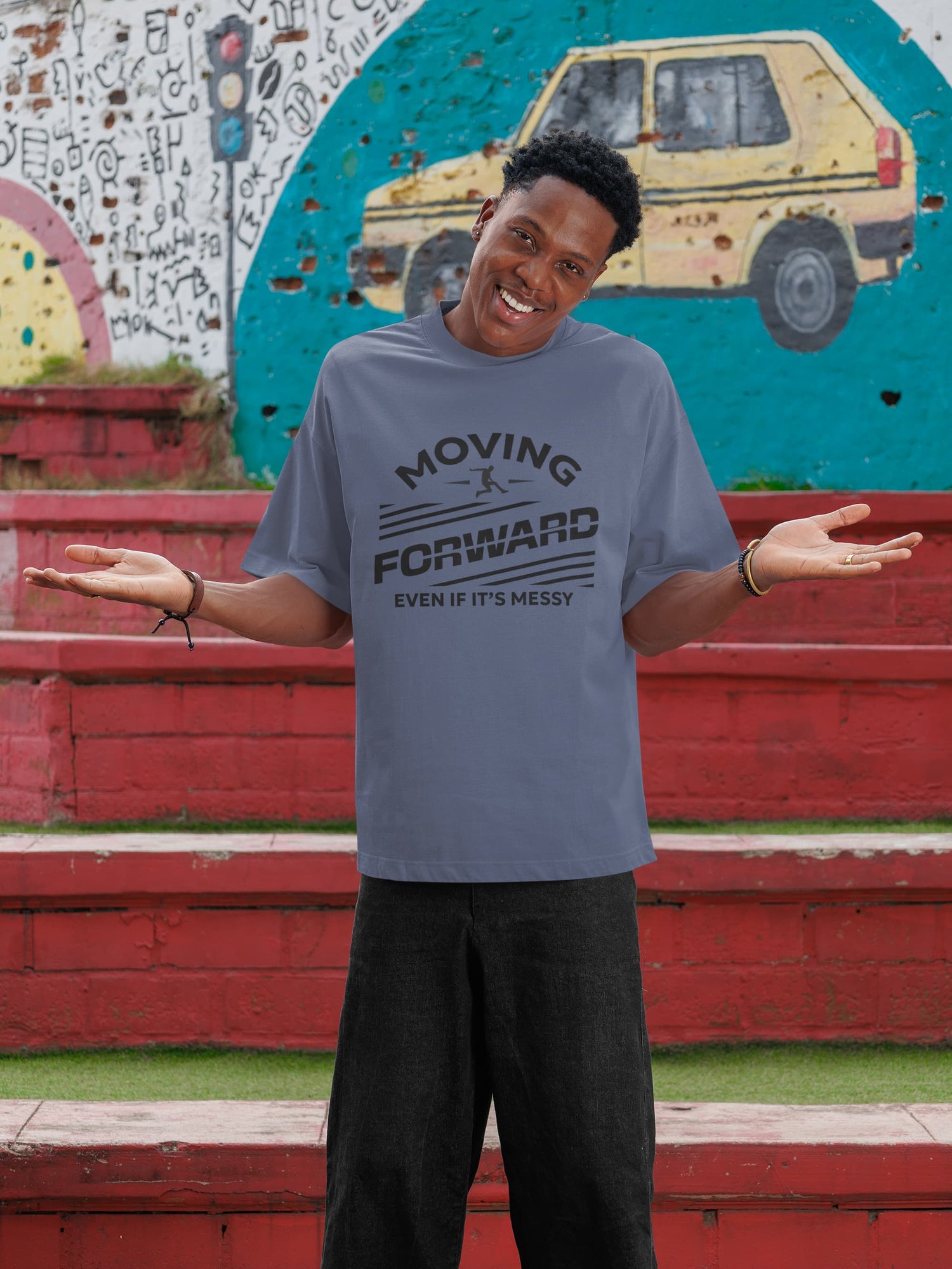 UNISEX STEEL GREY OVERSIZED T-SHIRT 