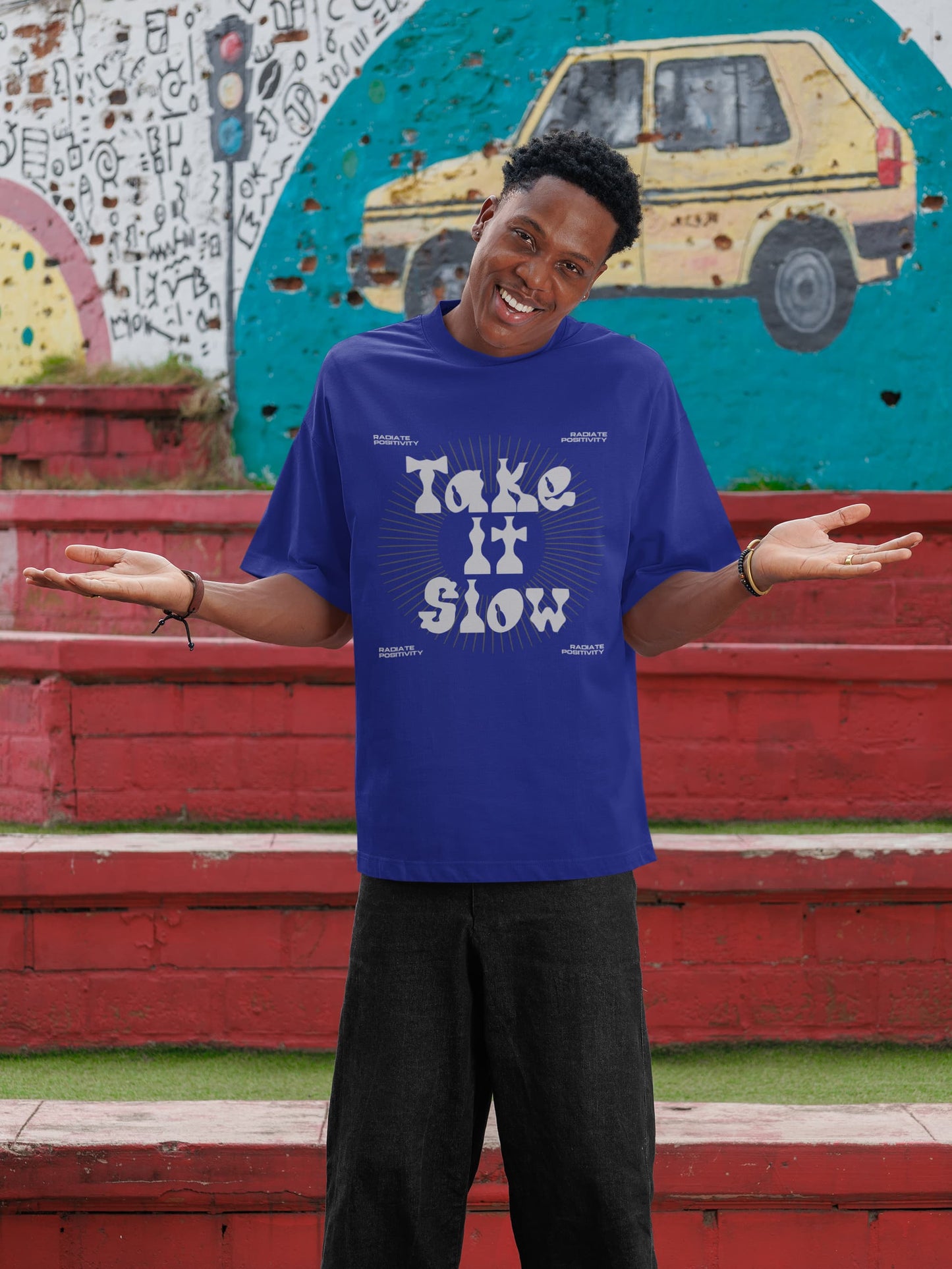 MENS ROYAL BLUE OVERSIZED T-SHIRT