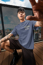 Men's Steel Grey Oversized Round Neck T-shirt