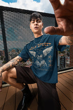 Men's Navy Blue Oversized Round Neck T-shirts