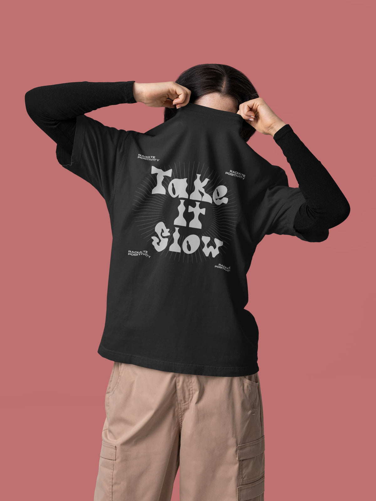 WOMENS BLACK OVERSIZED T-SHIRT