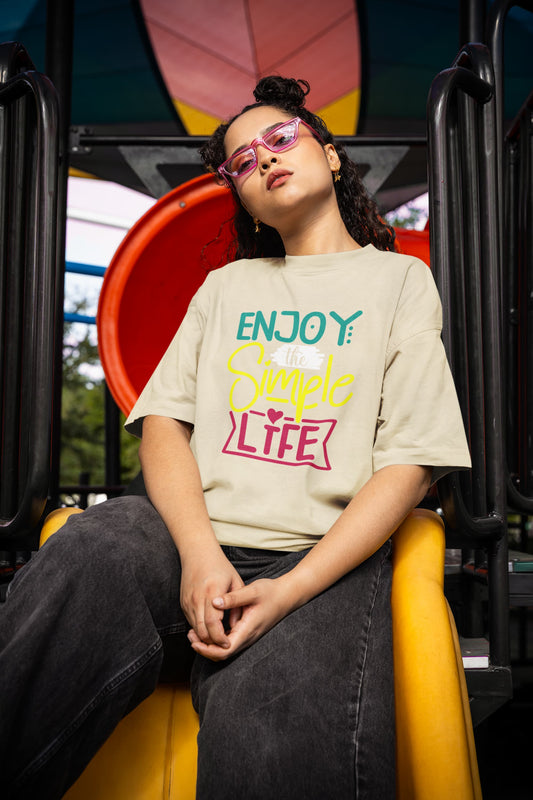 WOMENS OFF WHITE OVERSIZED ROUNDNECK T-SHIRT