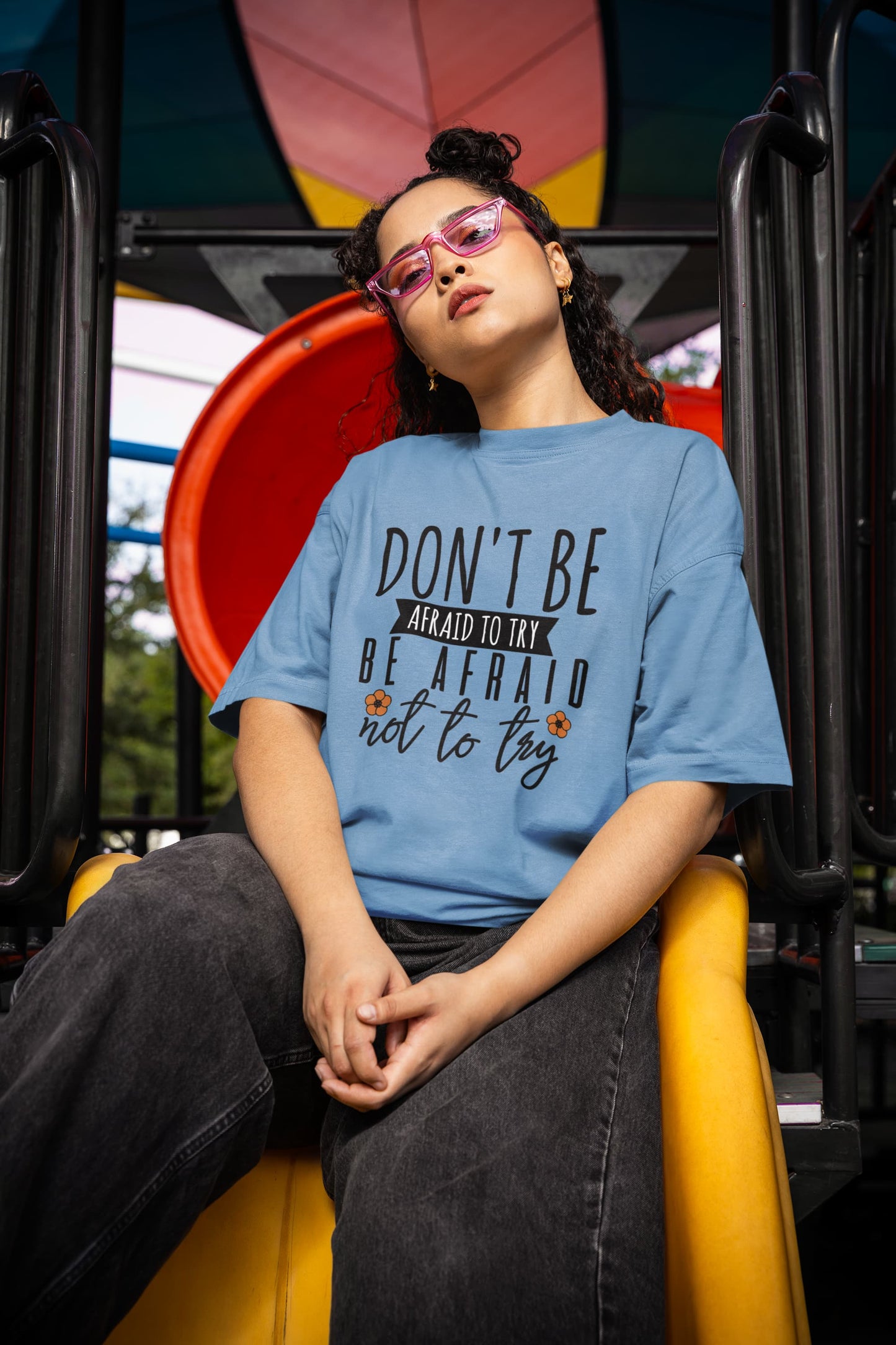 UNISEX BABY BLUE OVERSIZED T-SHIRT