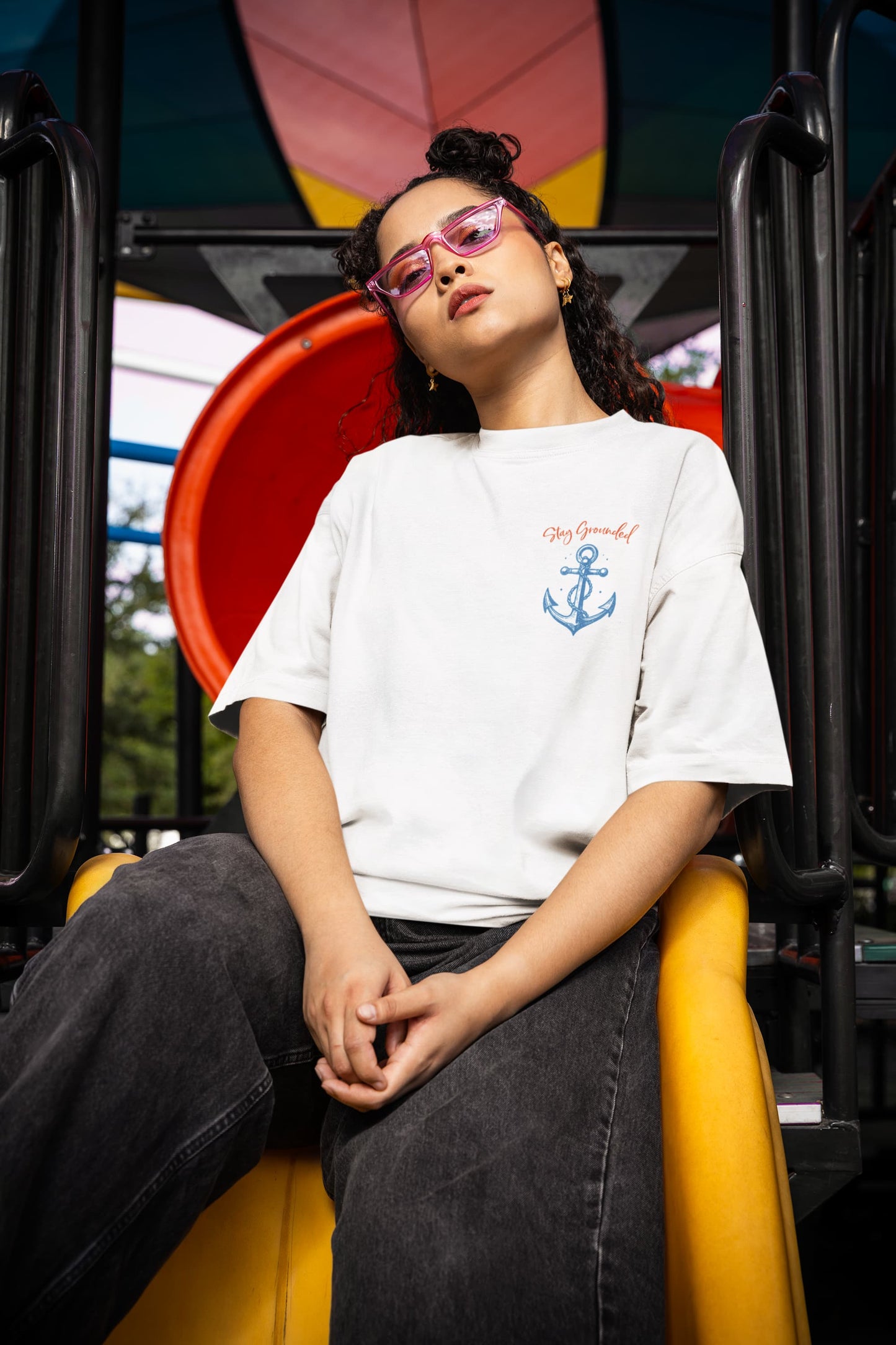 Men's White Oversized Round Neck T-shirts