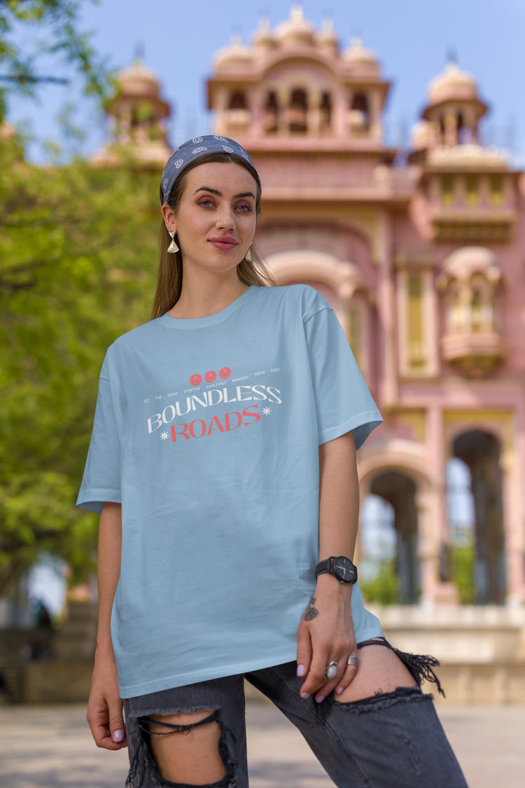 UNISEX BABY BLUE OVERSIZED T-SHIRT