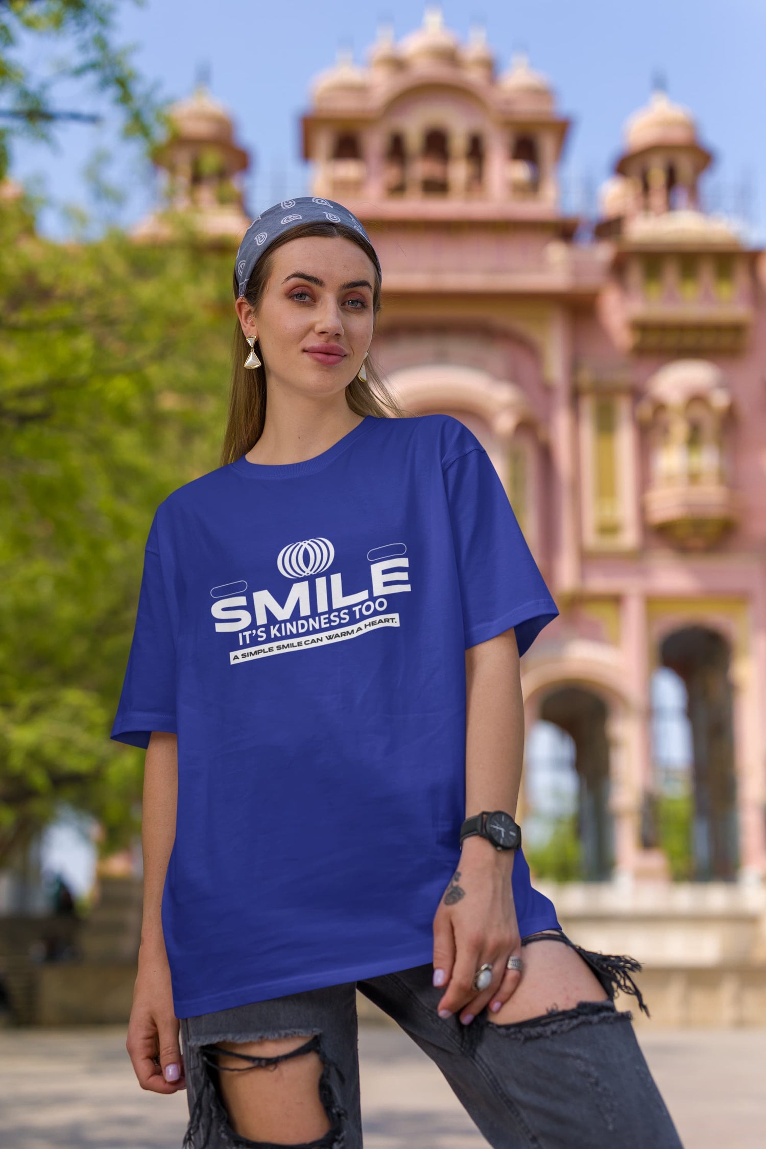 UNISEX ROYAL BLUE OVERSIZED T-SHIRT 