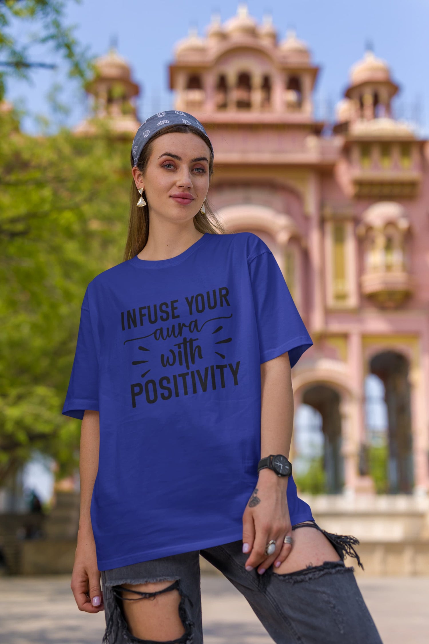UNISEX ROYAL BLUE OVERSIZED T-SHIRT