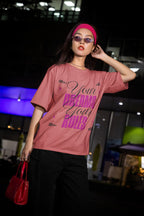 Men's Dusty Rose Oversized Round Neck T-shirts