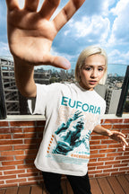 Women's White Oversized Round Neck T-shirts