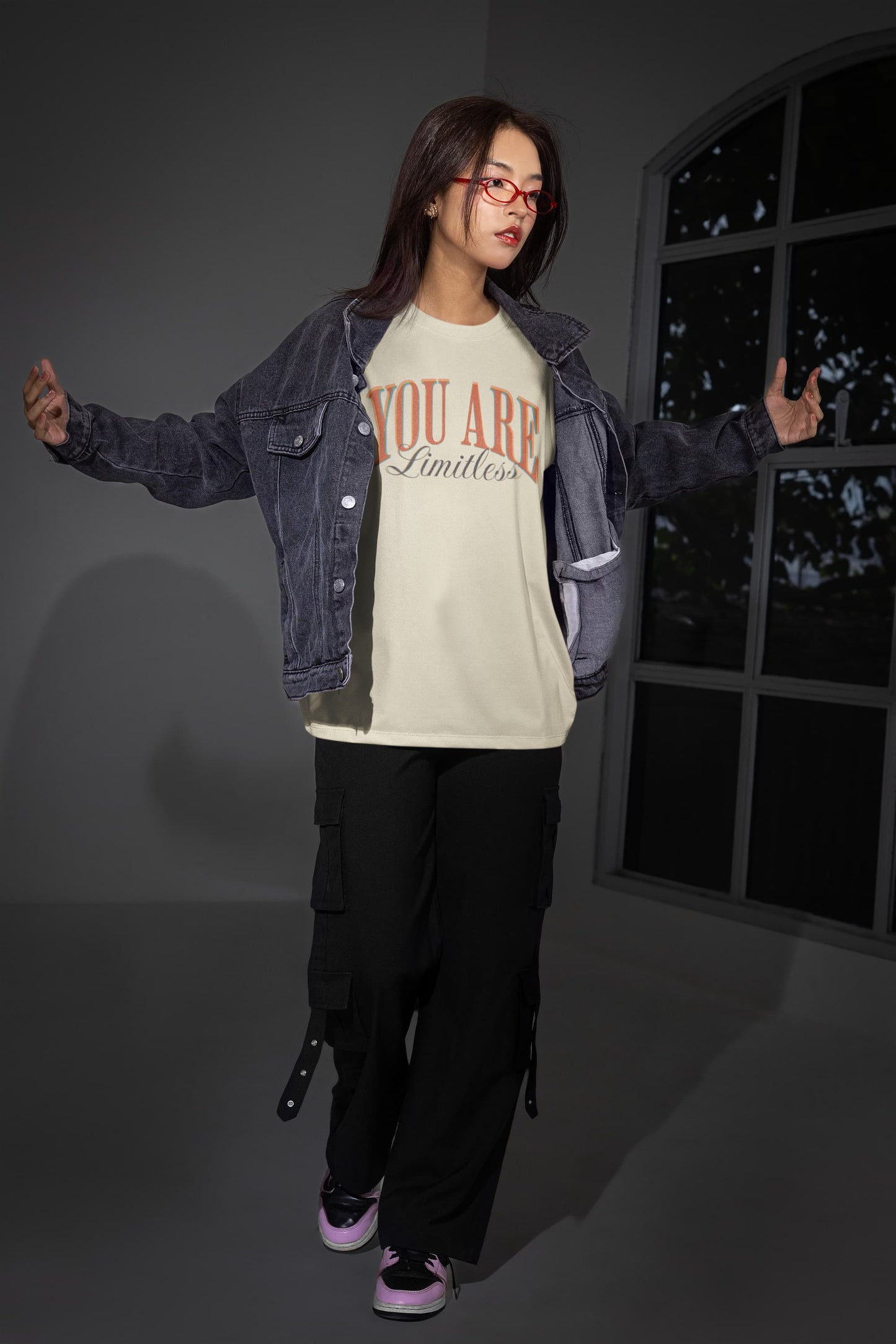 Women's Off White Oversized Round Neck T-shirts