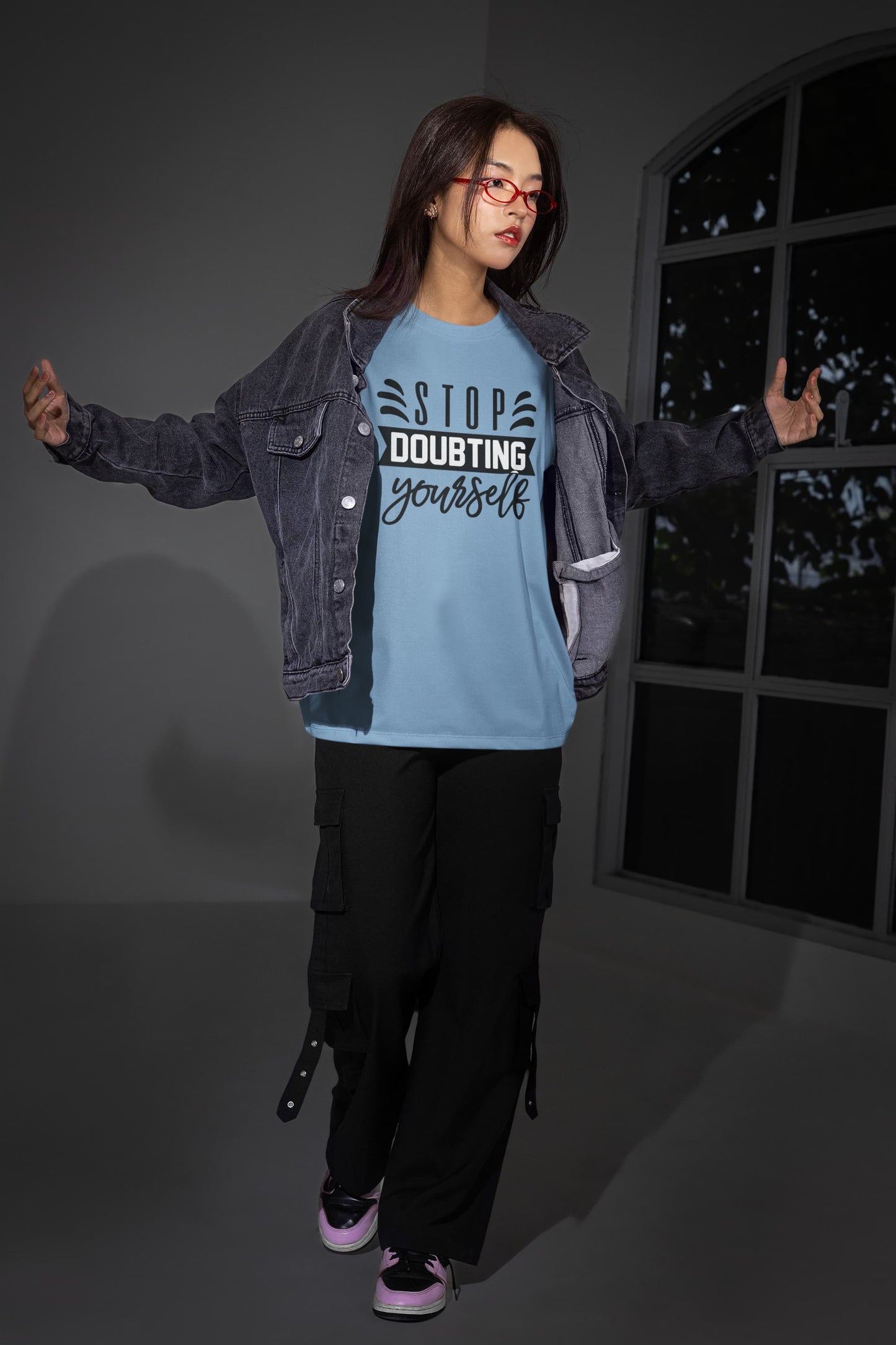 WOMENS BAB OVERSIZED ROUNDNECK T-SHIRT BLUE