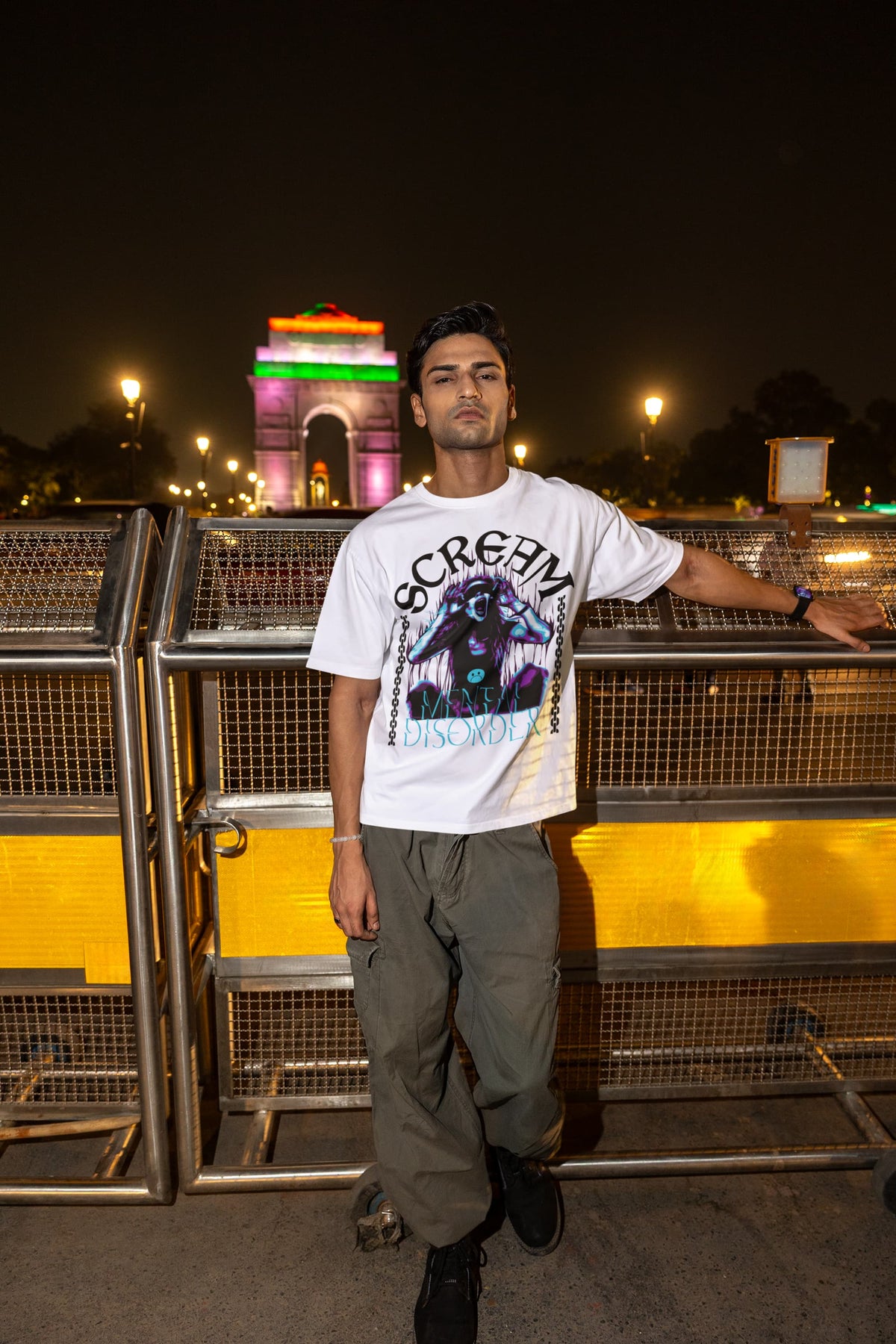 Men's White Oversized Round Neck T-shirts