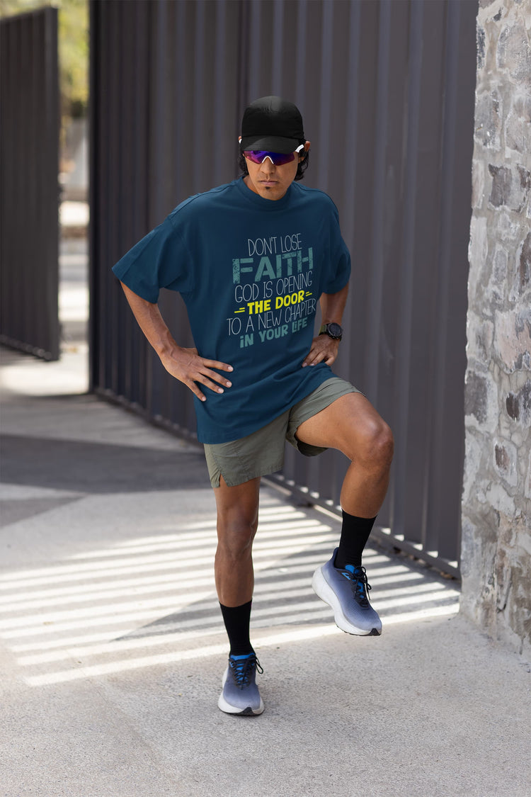 MENS NAVY BLUE OVERSIZED T-SHIRT