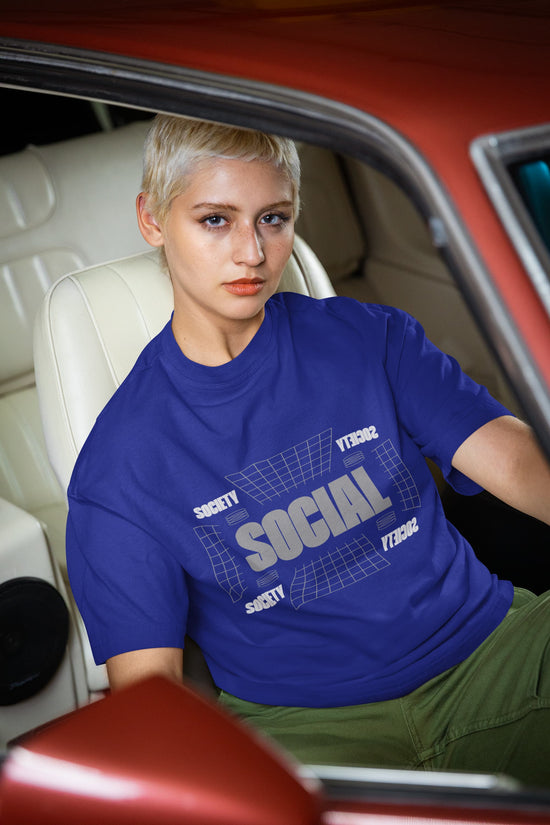 UNISEX ROYAL BLUE OVERSIZED T-SHIRT