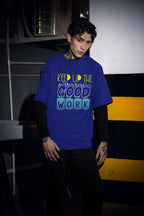MENS ROYAL BLUE OVERSIZED ROUNDNECK T-SHIRT 