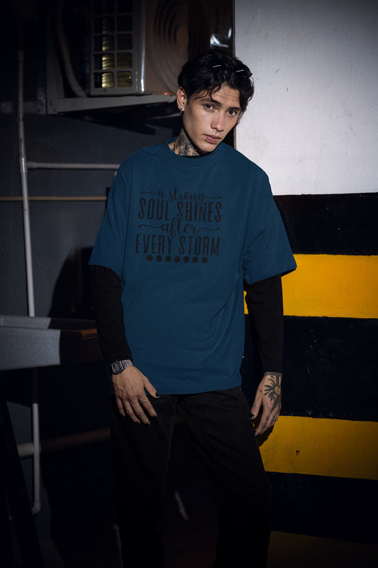 MENS NAVY BLUE OVERSIZED T-SHIRT