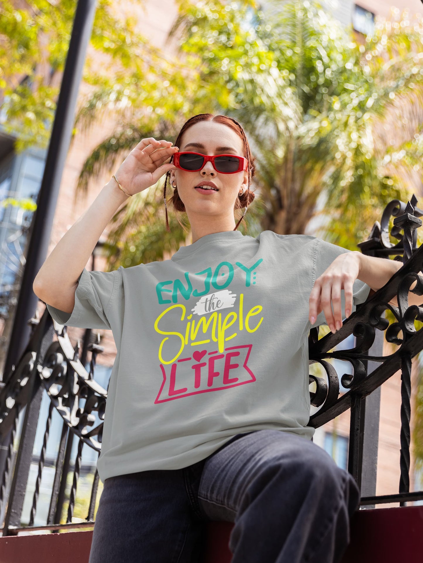 WOMENS SILVER FROST OVERSIZED ROUNDNECK T-SHIRT