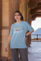 WOMENS BABY BLUE OVERSIZED ROUNDNECK T-SHIRT