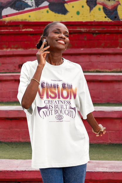 Women's White Oversized Round Neck T-shirt