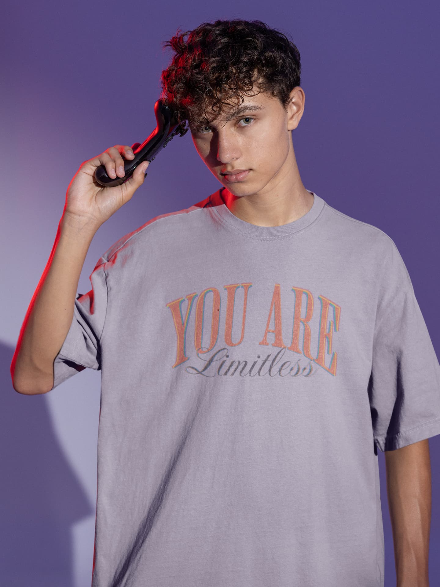 Men's Silver Frost Oversized Round Neck T-shirts