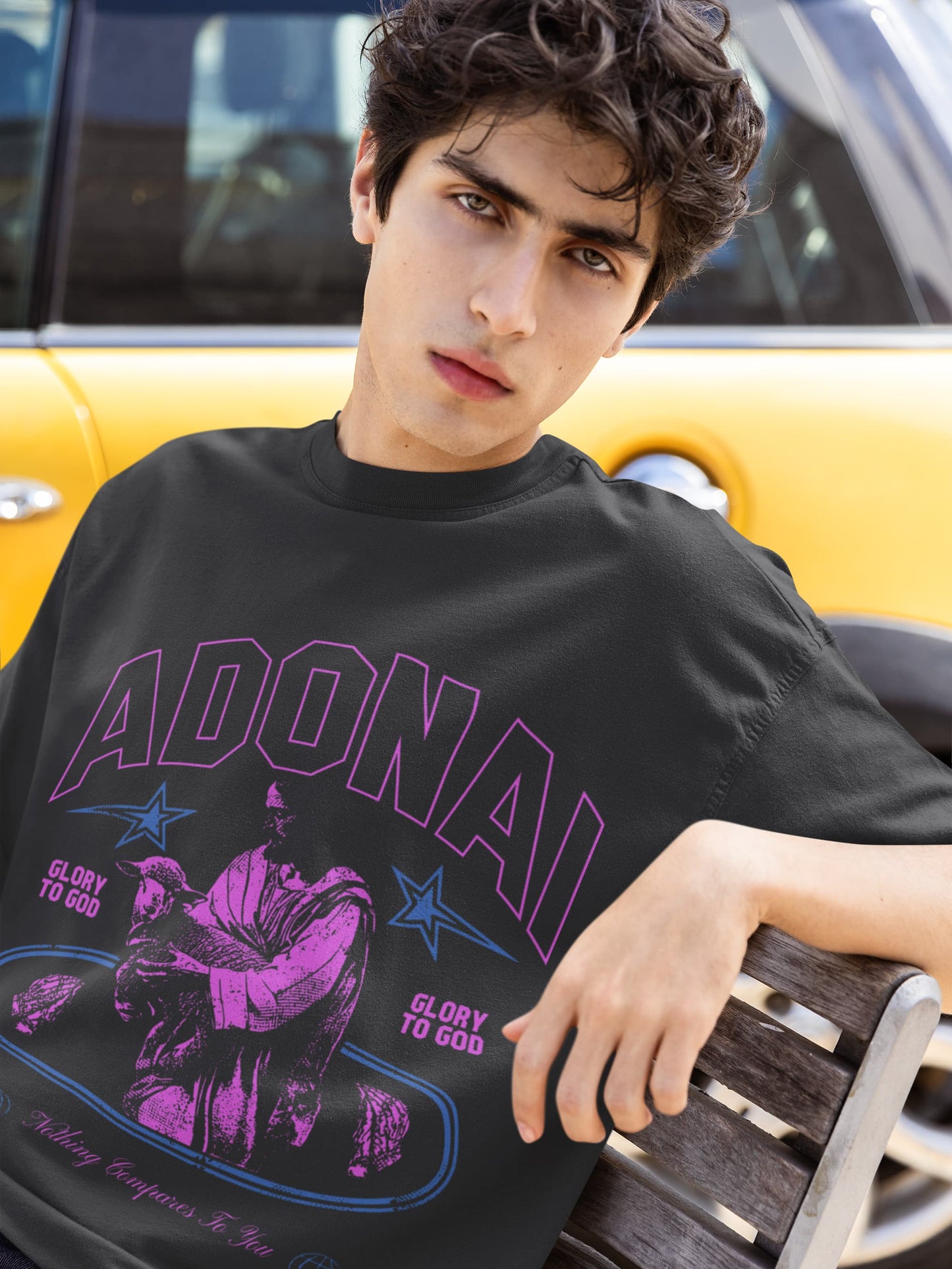 Men's Black Oversized Round Neck T-shirt