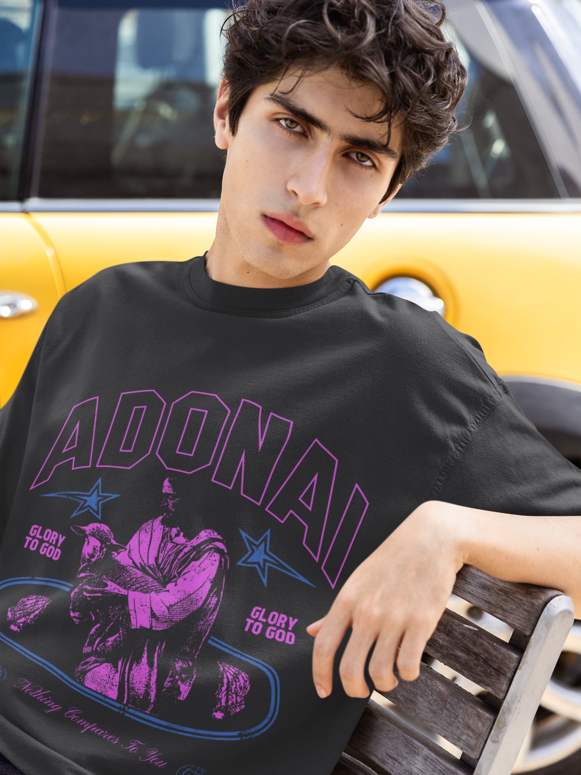 Men's Black Oversized Round Neck T-shirt