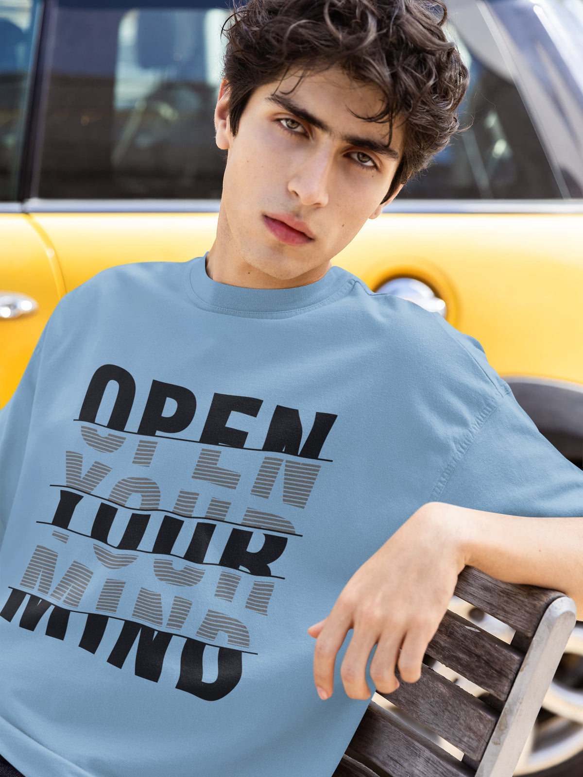MENS BABY BLUE OVERSIZED T-SHIRT