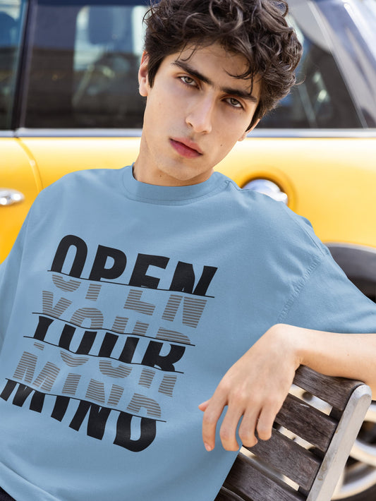 MENS BABY BLUE OVERSIZED T-SHIRT