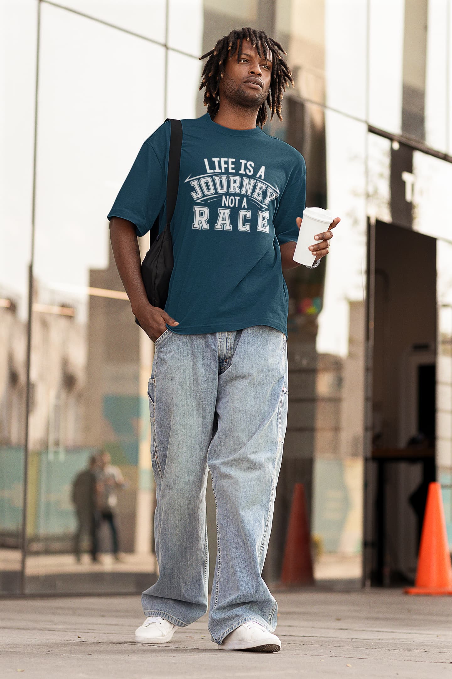 MENS NAVY BLUE OVERSIZED T-SHIRT