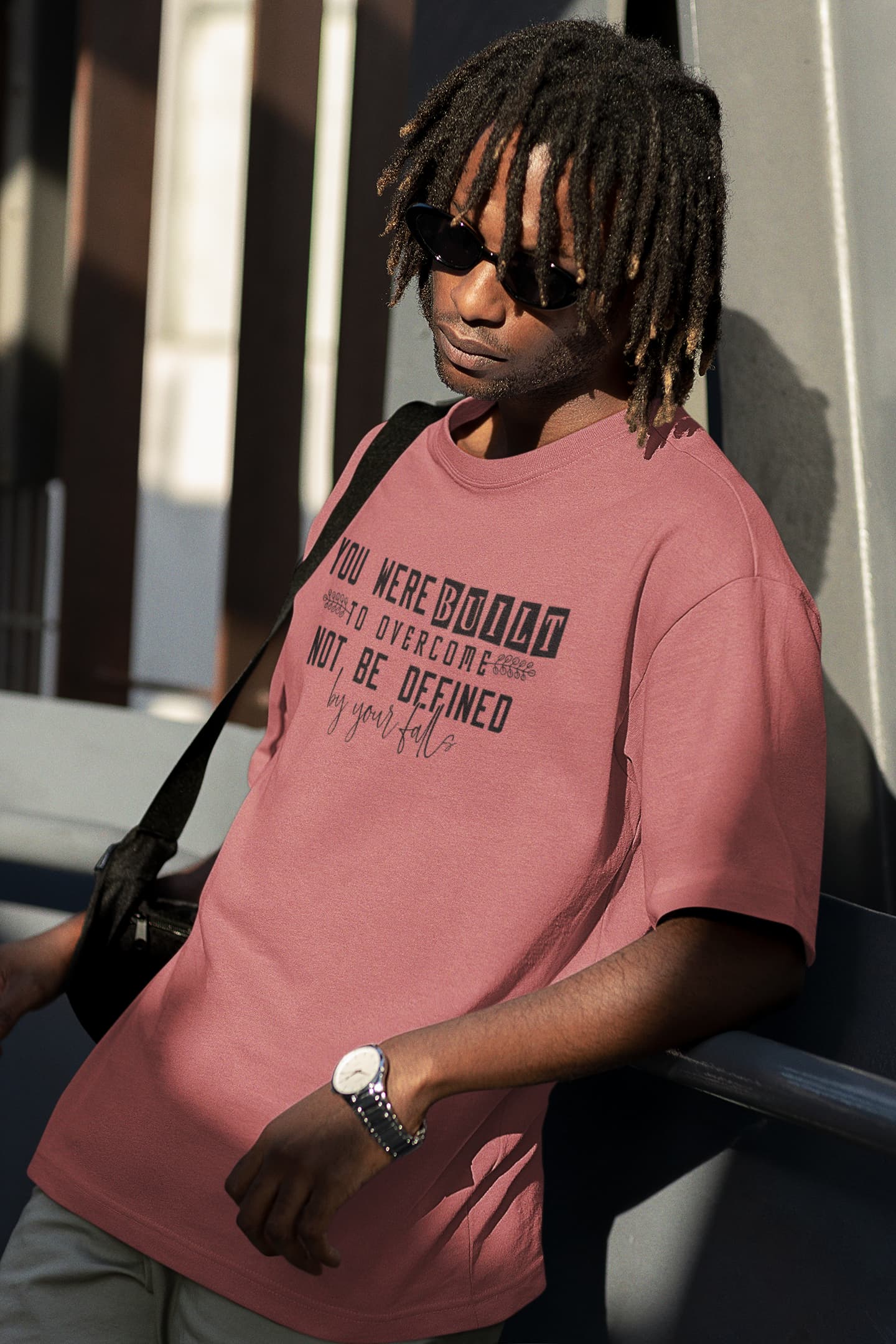 MENS DUSTY ROSE OVERSIZED ROUNDNECK T-SHIRT