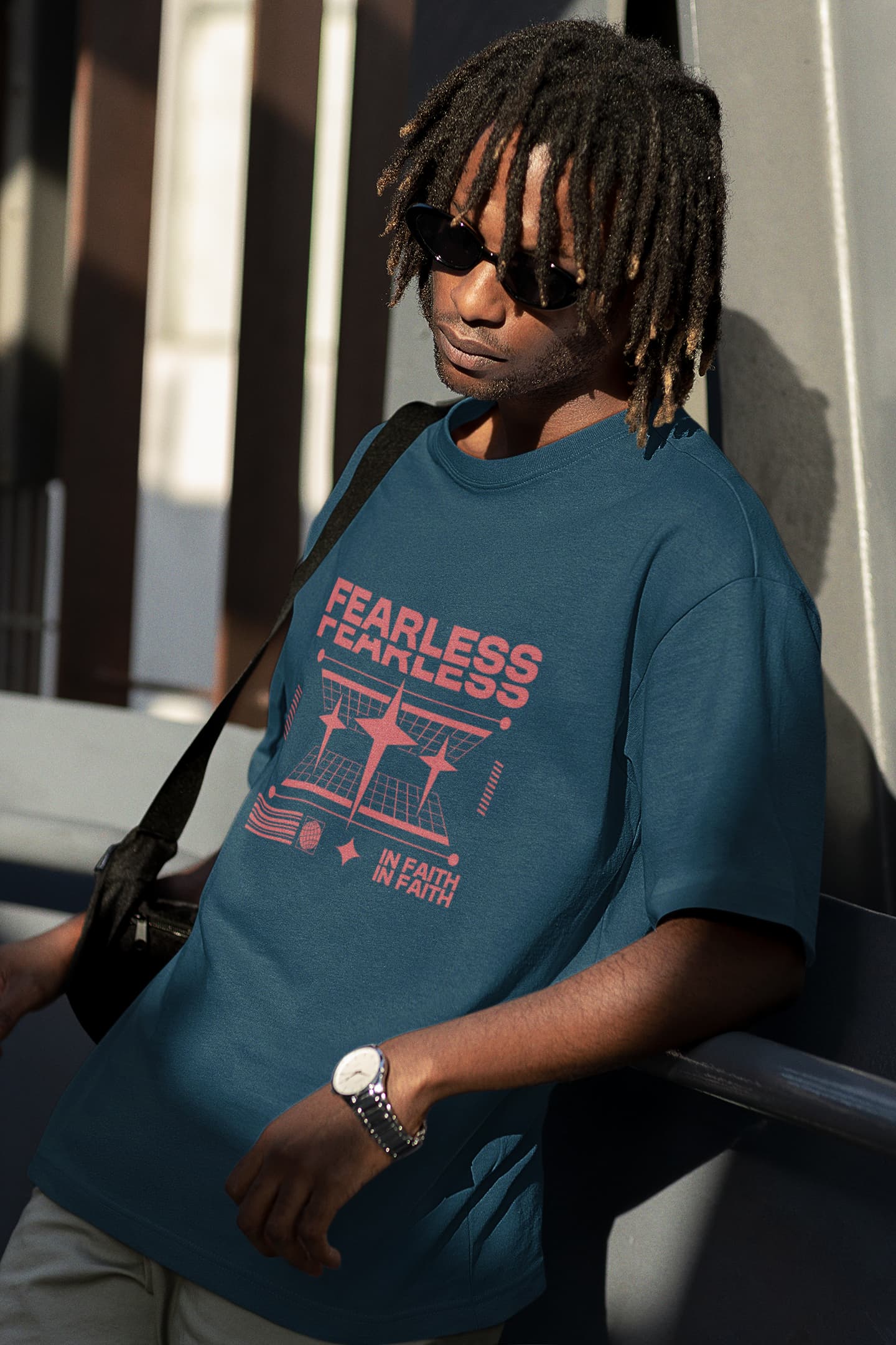 UNISEX NAVY BLUE OVERSIZED T-SHIRT