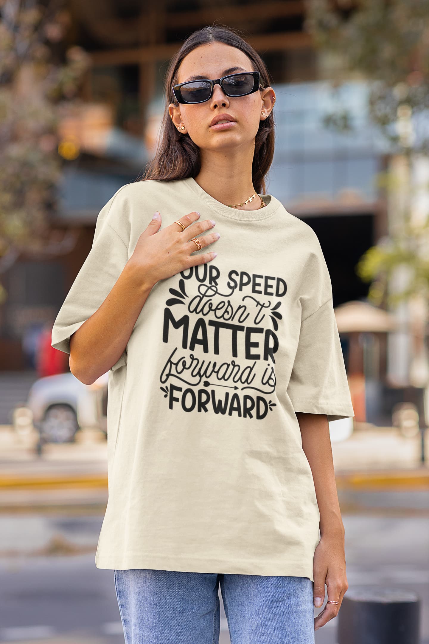 WOMENS OFF WHITE OVERSIZED T-SHIRT