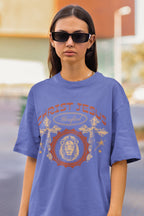 Men's Steel Grey Oversized Round Neck T-shirts