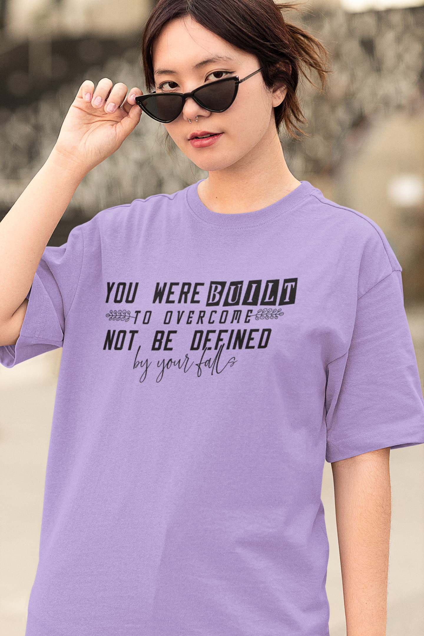 WOMENS IRIS LAVENDER OVERSIZED ROUNDNECK T-SHIRT