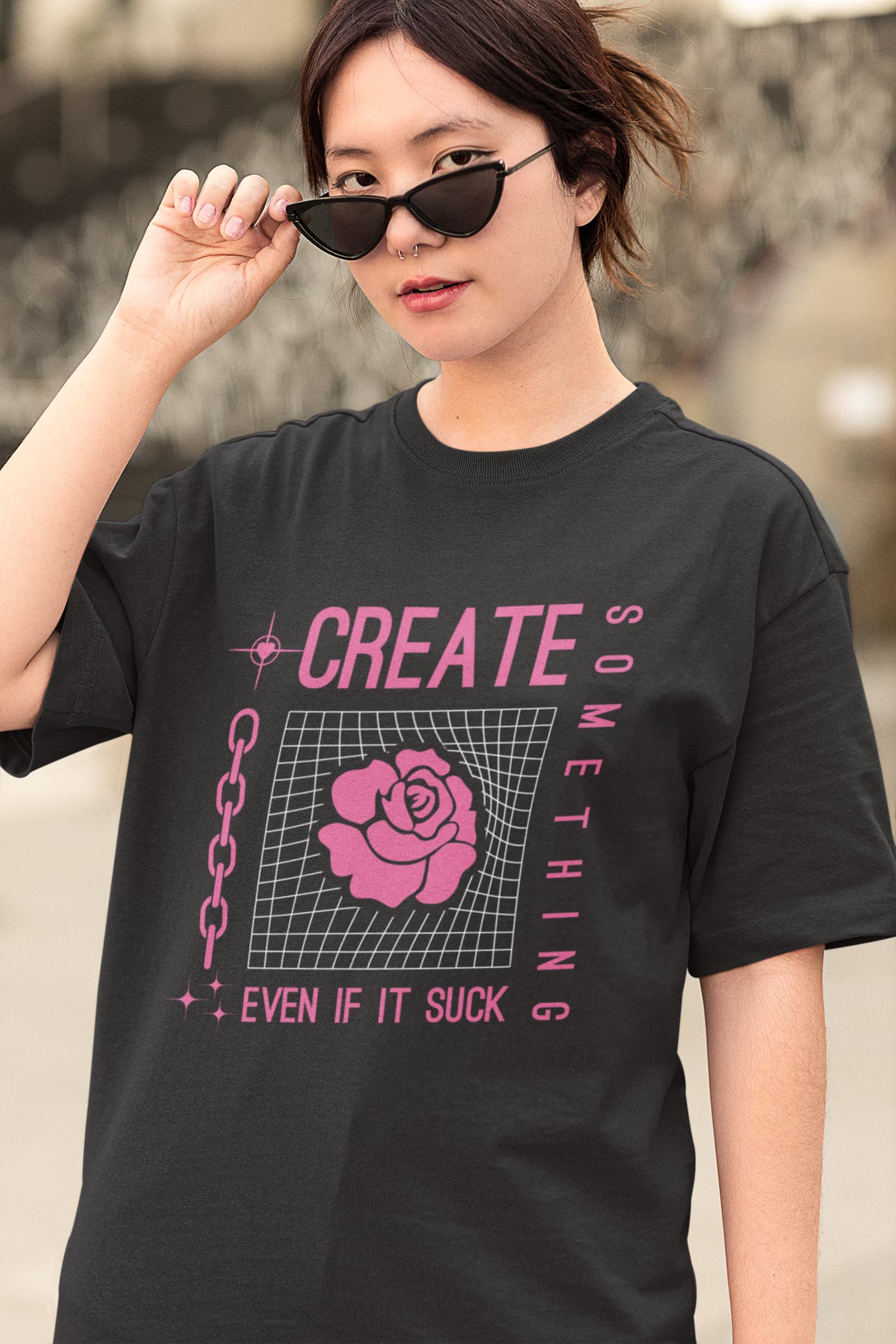UNISEX BLACK OVERSIZED T-SHIRT