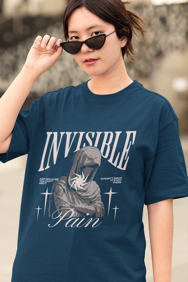 UNISEX NAVY BLUE OVERSIZED T-SHIRT 