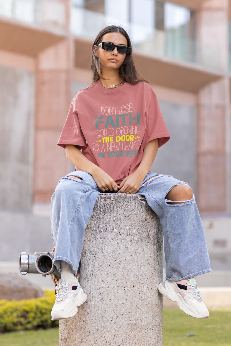 WOMENS DUSTY ROSE OVERSIZED T-SHIRT