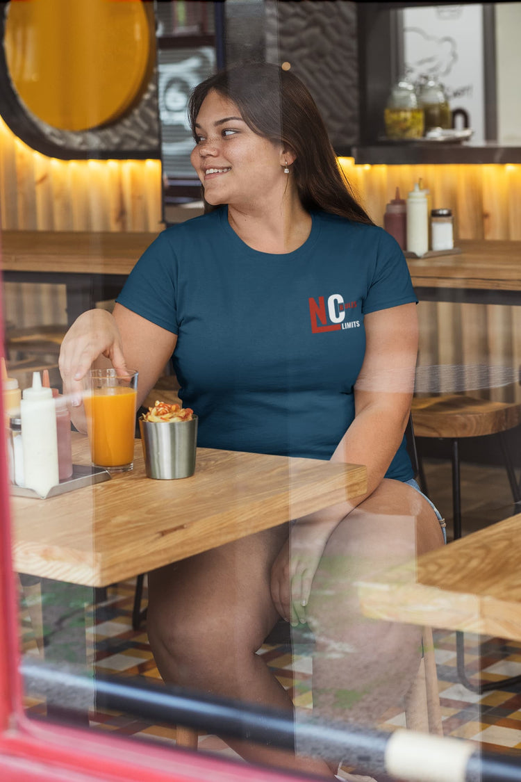 WOMEN NAVY BLUE ROUNDNECK T-SHIRT