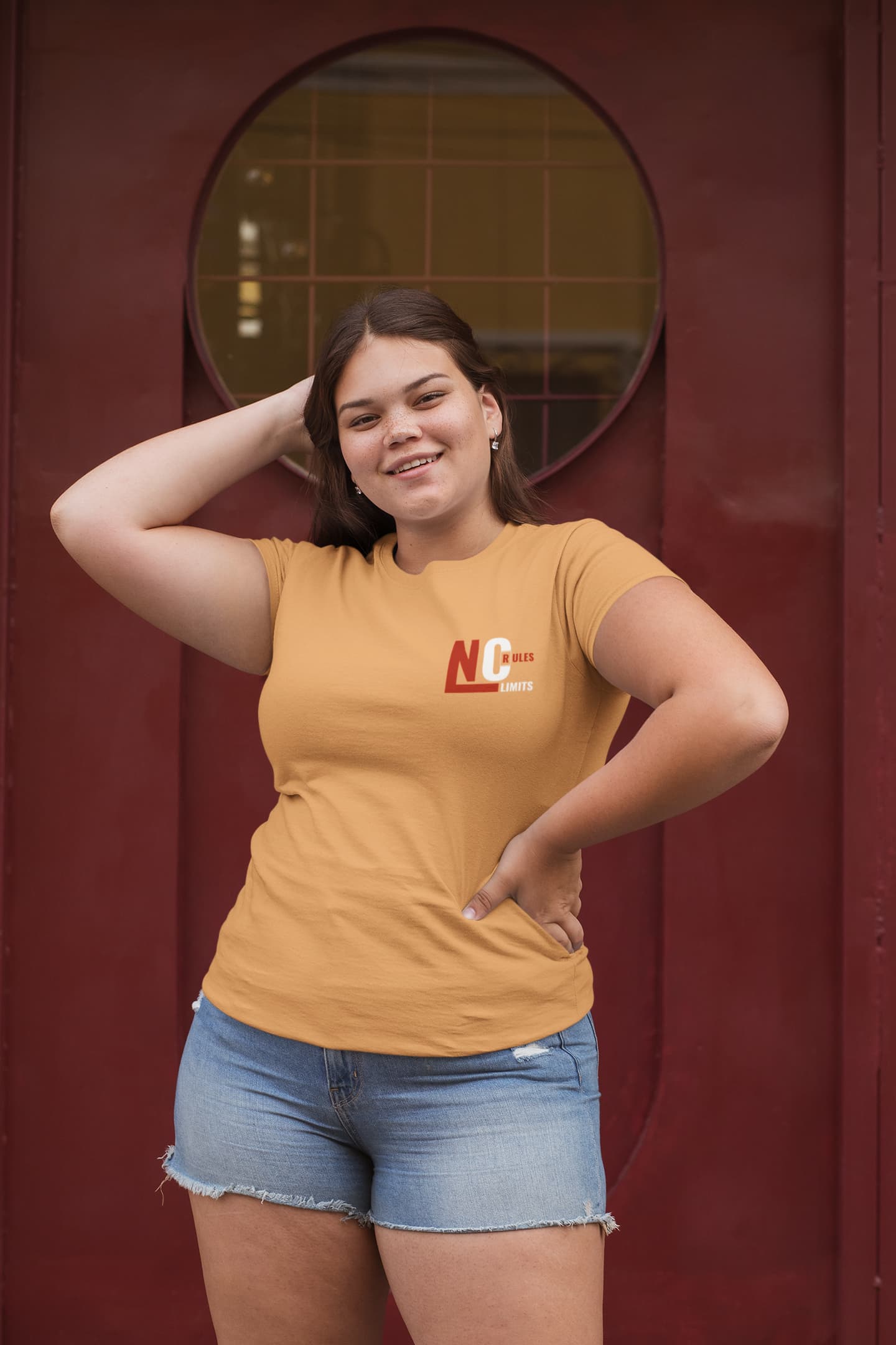 WOMEN MUSTARD YELLOW ROUNDNECK T-SHIRT