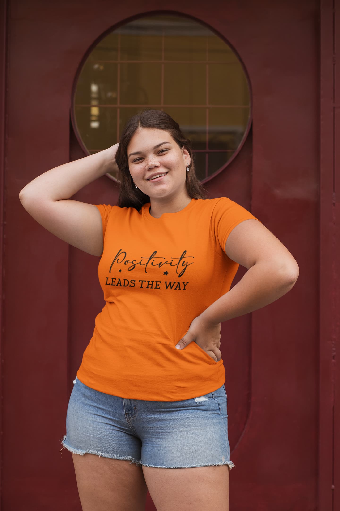 WOMENS ORANGE  ROUNDNECK T-SHIRT