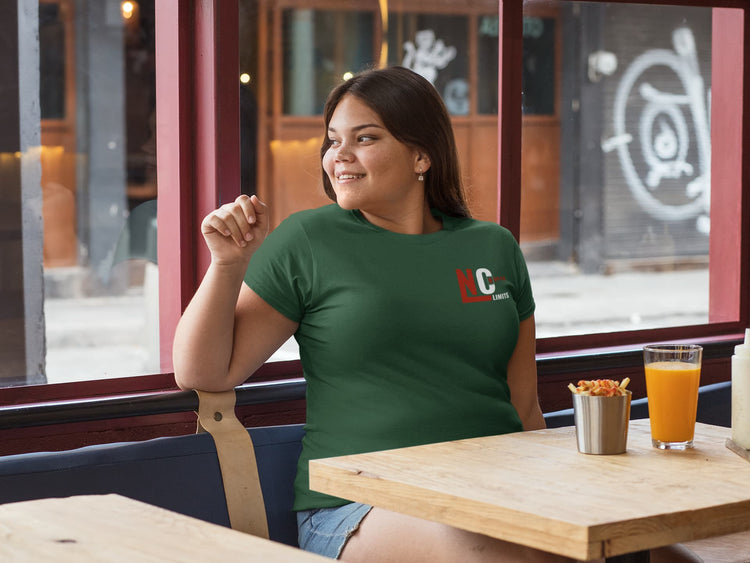 WOMEN OLIVE GREEN ROUNDNECK T-SHIRT