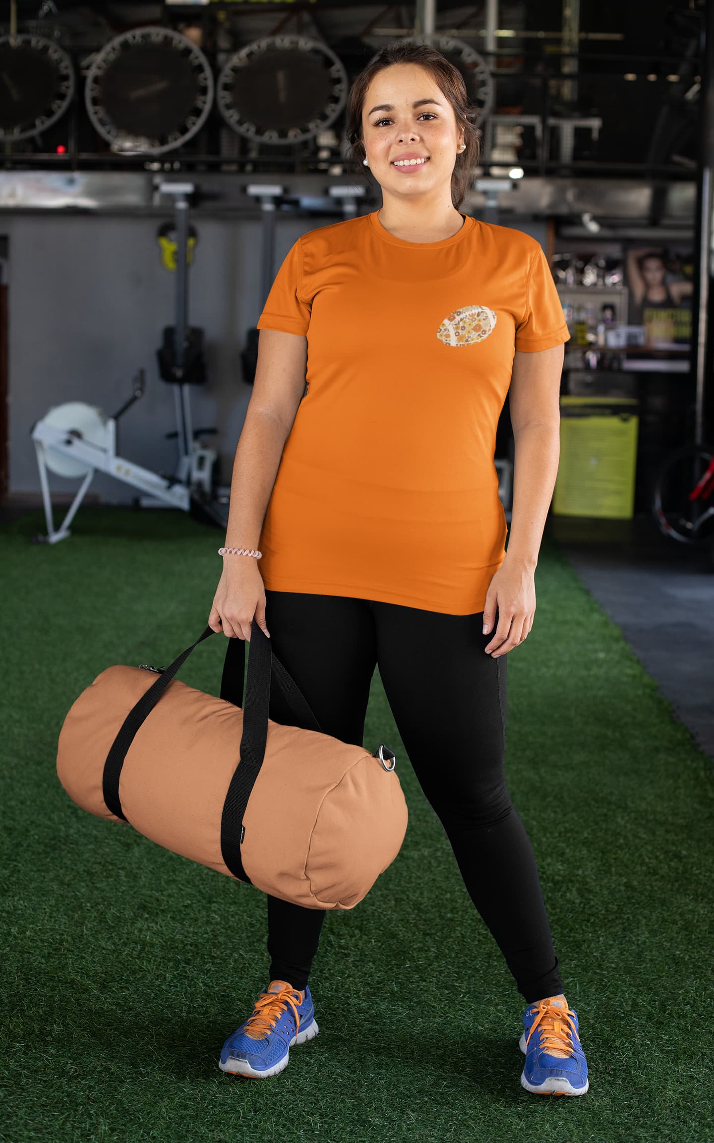 Women's Orange Round Neck T-shirts