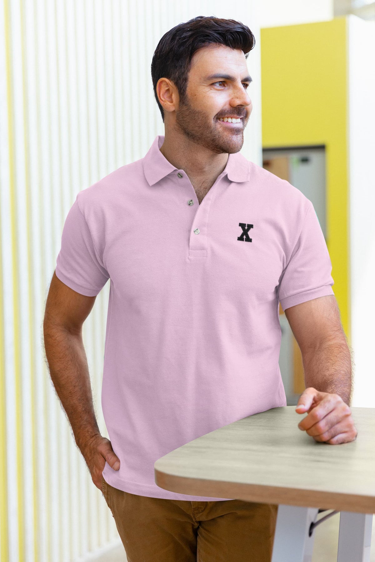 Men's Light Pink Polo T-shirts